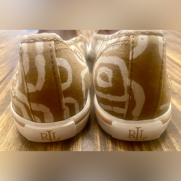 Lauren Ralph Lauren Women’s Janis Flats Slip-On 6.5 Tan White Batik Tribal - Picture 6 of 8